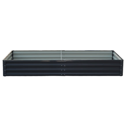 Wallaroo Garden Bed 240 x 120 x 30cm Galvanized Steel - Black - ElectronX Plus