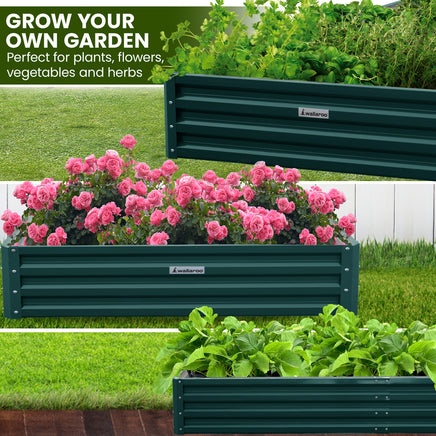 Wallaroo Garden Bed 240 x 120 x 30cm Galvanized Steel - Green - ElectronX Plus