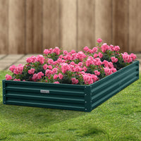 Wallaroo Garden Bed 240 x 120 x 30cm Galvanized Steel - Green - ElectronX Plus