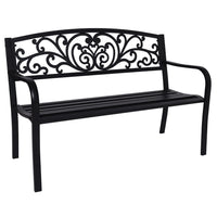 Wallaroo Steel Outdoor Garden Bench - Floral - ElectronX Plus