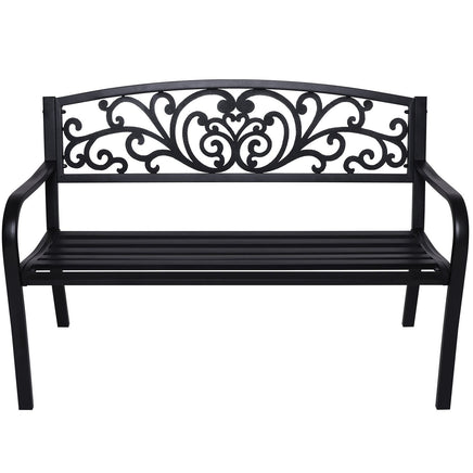 Wallaroo Steel Outdoor Garden Bench - Floral - ElectronX Plus