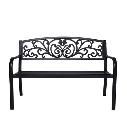 Wallaroo Steel Outdoor Garden Bench - Floral - ElectronX Plus