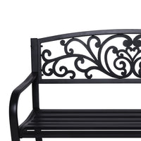 Wallaroo Steel Outdoor Garden Bench - Floral - ElectronX Plus