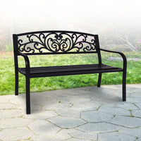 Wallaroo Steel Outdoor Garden Bench - Floral - ElectronX Plus