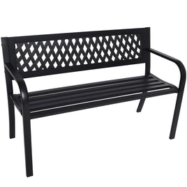 Wallaroo Steel Outdoor Garden Bench - Lattice - ElectronX Plus