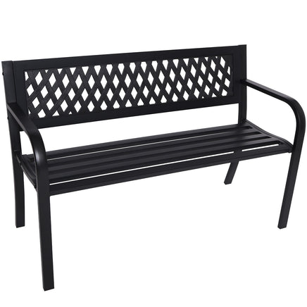 Wallaroo Steel Outdoor Garden Bench - Lattice - ElectronX Plus