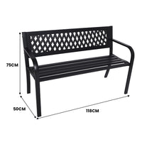 Wallaroo Steel Outdoor Garden Bench - Lattice - ElectronX Plus