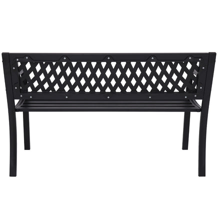 Wallaroo Steel Outdoor Garden Bench - Lattice - ElectronX Plus