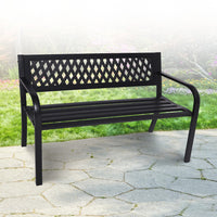 Wallaroo Steel Outdoor Garden Bench - Lattice - ElectronX Plus