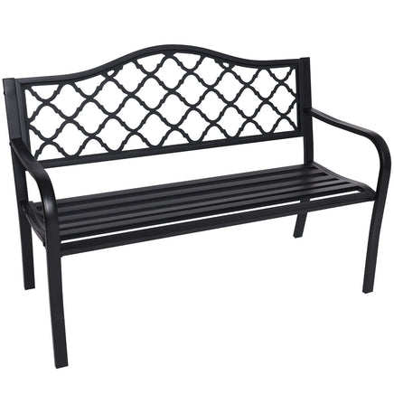 Wallaroo Steel Outdoor Garden Bench - Elegant - ElectronX Plus