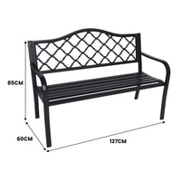 Wallaroo Steel Outdoor Garden Bench - Elegant - ElectronX Plus