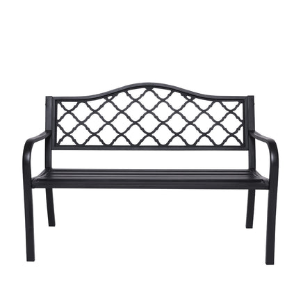 Wallaroo Steel Outdoor Garden Bench - Elegant - ElectronX Plus