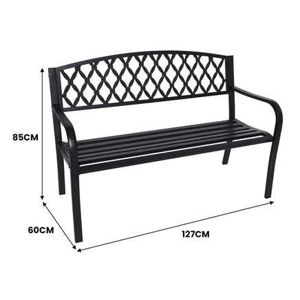 Wallaroo Steel Outdoor Garden Bench - Diamond - ElectronX Plus