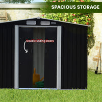 Wallaroo Garden Shed with Semi-Closed Storage 10*8FT - Black - ElectronX Plus