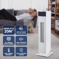 Pronti Electric Tower Heater PTC Ceramic 2000W White - ElectronX Plus