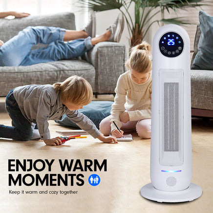 Pronti Electric Tower Heater 2200W Remote Control - White - ElectronX Plus