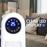 Pronti Electric Tower Heater 2200W Remote Control - White - ElectronX Plus