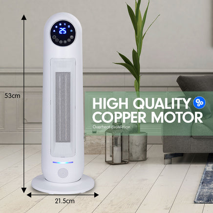 Pronti Electric Tower Heater 2200W Remote Control - White - ElectronX Plus