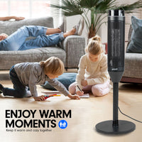 Pronti Electric Tower Heater 2000W Ceramic Portable Remote - Black - ElectronX Plus