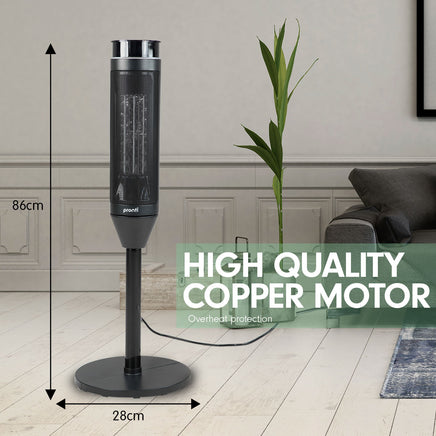 Pronti Electric Tower Heater 2000W Ceramic Portable Remote - Black - ElectronX Plus