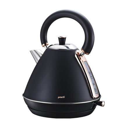 Pronti 1.7L Rose Trim Collection Kettle - Black - ElectronX Plus