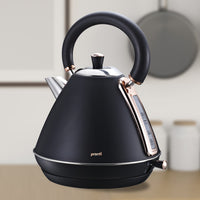 Pronti 1.7L Rose Trim Collection Kettle - Black - ElectronX Plus