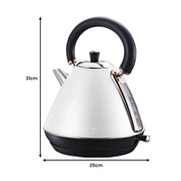 Pronti Rose Trim Collection Toaster & Kettle Bundle - White - ElectronX Plus