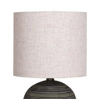 Sarantino Ceramic Table Lamp With Striped Pattern In Antique Black - ElectronX Plus