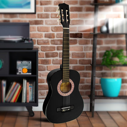 Karrera 34in Acoustic Children Wooden Guitar - Black - ElectronX Plus