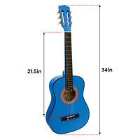 Karrera 34in Acoustic Children no cut Guitar - Blue - ElectronX Plus