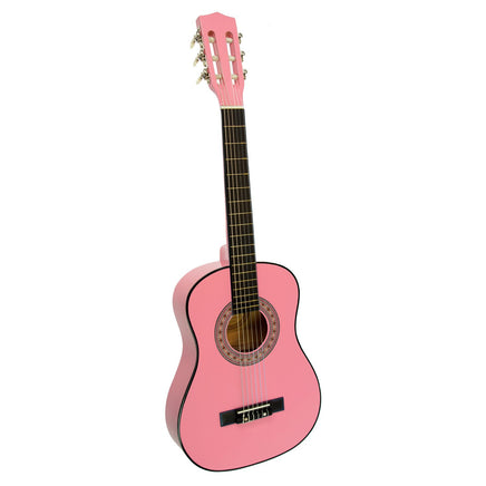 Karrera 34in Acoustic Wooden Childrens Guitar - Pink - ElectronX Plus