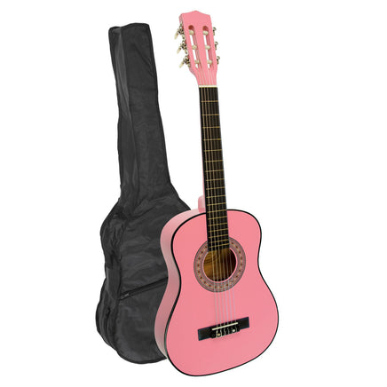 Karrera 34in Acoustic Wooden Childrens Guitar - Pink - ElectronX Plus