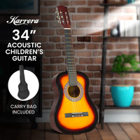 Karrera 34in Acoustic Wooden Childrens Guitar - Sunburst - ElectronX Plus