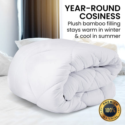 Laura Hill 400GSM Microfibre Bamboo Quilt Comforter Doona - King - ElectronX Plus