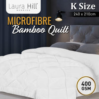 Laura Hill 400GSM Microfibre Bamboo Quilt Comforter Doona - King - ElectronX Plus