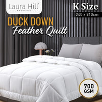 Laura Hill 700GSM Duck Down Feather Quilt Duvet Doona - King - ElectronX Plus