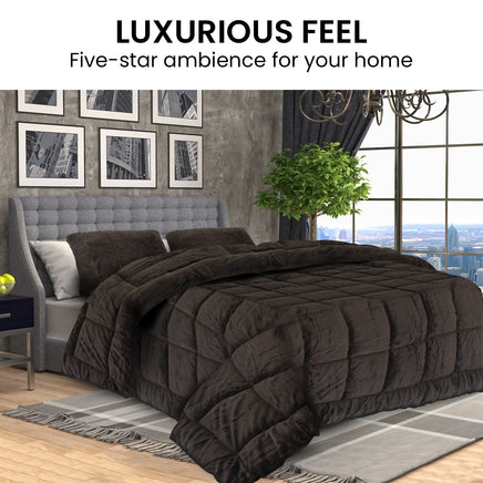 Laura Hill 600GSM Faux Mink Quilt Comforter Doona - King - ElectronX Plus