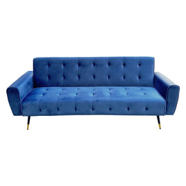 Sarantino Ava 3-seater Tufted Velvet Sofa Bed By Sarantino - Blue - ElectronX Plus