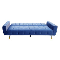 Sarantino Ava 3-seater Tufted Velvet Sofa Bed By Sarantino - Blue - ElectronX Plus