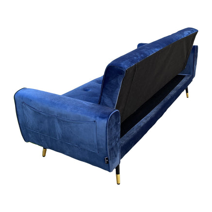 Sarantino Ava 3-seater Tufted Velvet Sofa Bed By Sarantino - Blue - ElectronX Plus