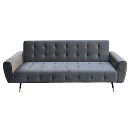 Sarantino Ava 3-seater Tufted Velvet Sofa Bed By Sarantino - Dark Grey - ElectronX Plus