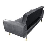 Sarantino Ava 3-seater Tufted Velvet Sofa Bed By Sarantino - Dark Grey - ElectronX Plus