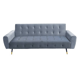 Sarantino Ava 3-seater Tufted Velvet Sofa Bed By Sarantino - Light Grey - ElectronX Plus