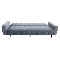 Sarantino Ava 3-seater Tufted Velvet Sofa Bed By Sarantino - Light Grey - ElectronX Plus