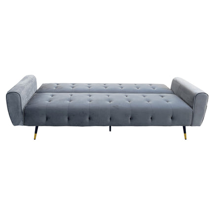 Sarantino Ava 3-seater Tufted Velvet Sofa Bed By Sarantino - Light Grey - ElectronX Plus