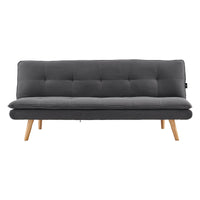 Sarantino 3 Seater Linen Sofa Bed Couch Lounge Futon - Dark Grey - ElectronX Plus