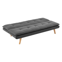 Sarantino 3 Seater Linen Sofa Bed Couch Lounge Futon - Dark Grey - ElectronX Plus