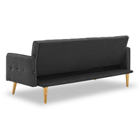 Sarantino 3 Seater Modular Linen Fabric Sofa Bed Couch - Black - ElectronX Plus