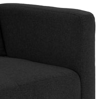 Sarantino Tufted Faux Linen 3-Seater Sofa Bed with Armrests - Black - ElectronX Plus