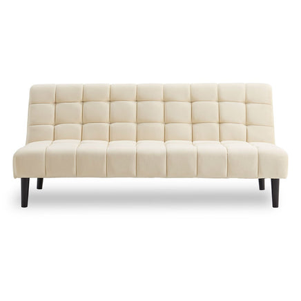 Sarantino Faux Suede Fabric Sofa Bed Furniture Lounge Seat Beige - ElectronX Plus